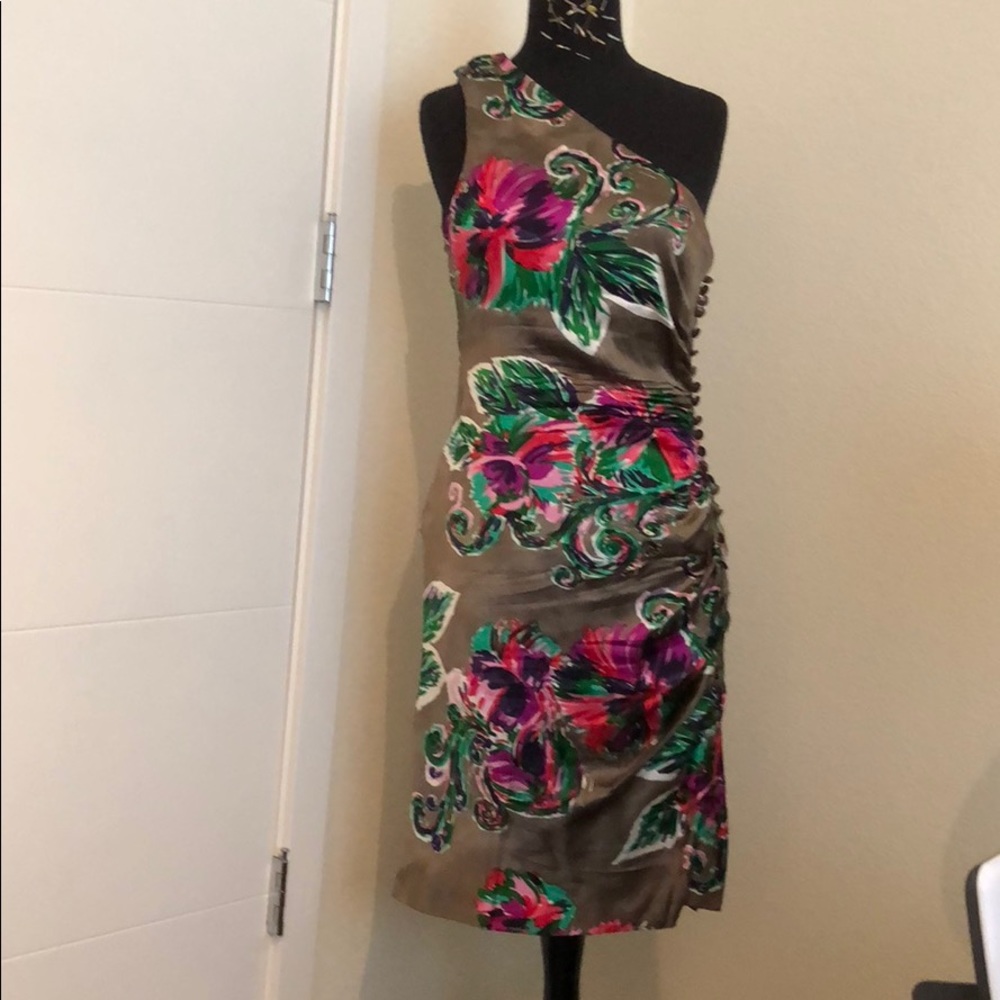 One shoulder Silk Dress